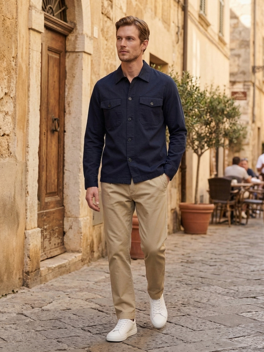 Gant Men Navy Blue Solid Regular Fit Shirt