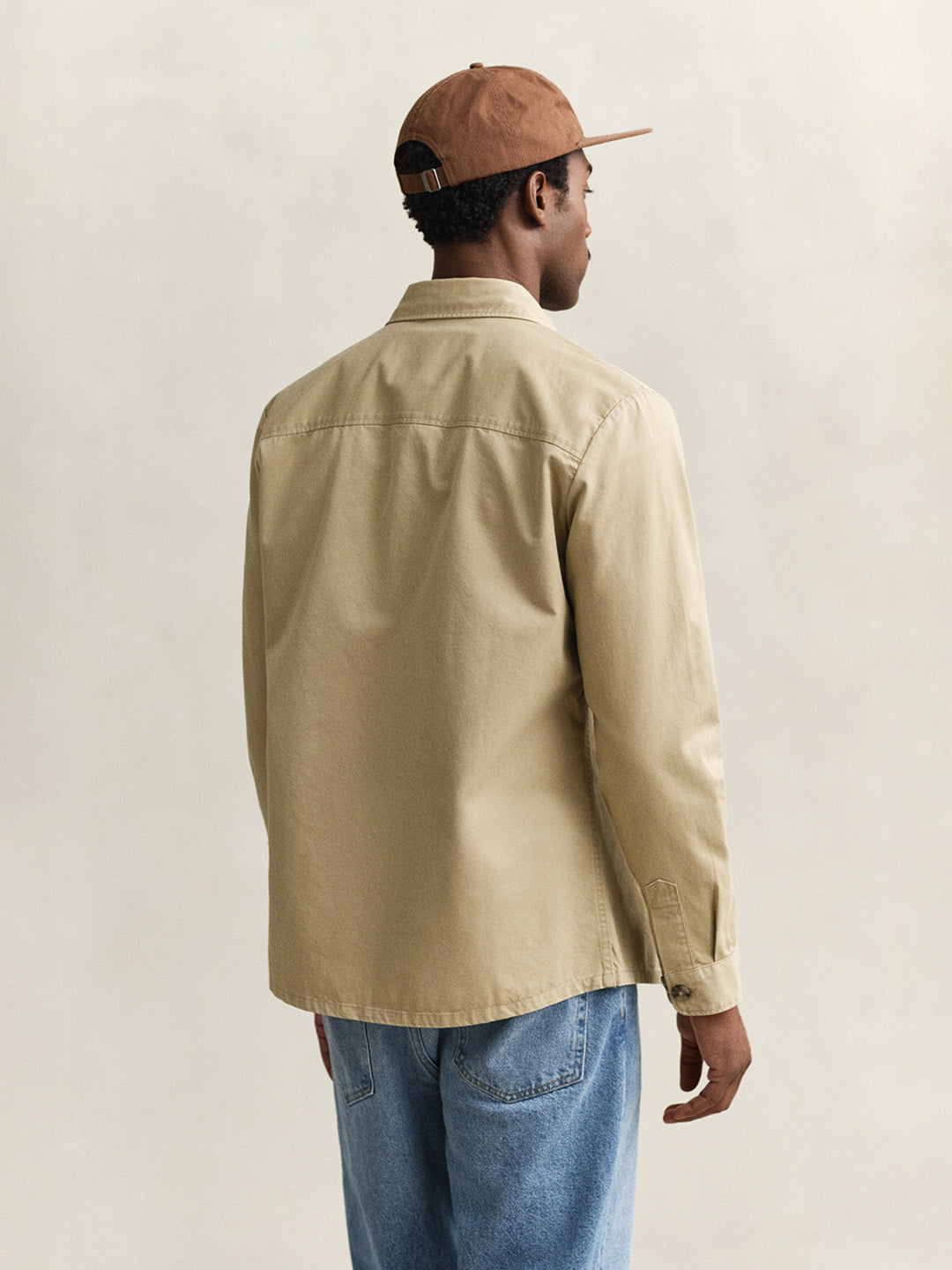 GANT Men Beige Cotton Twill Oversize Shirt