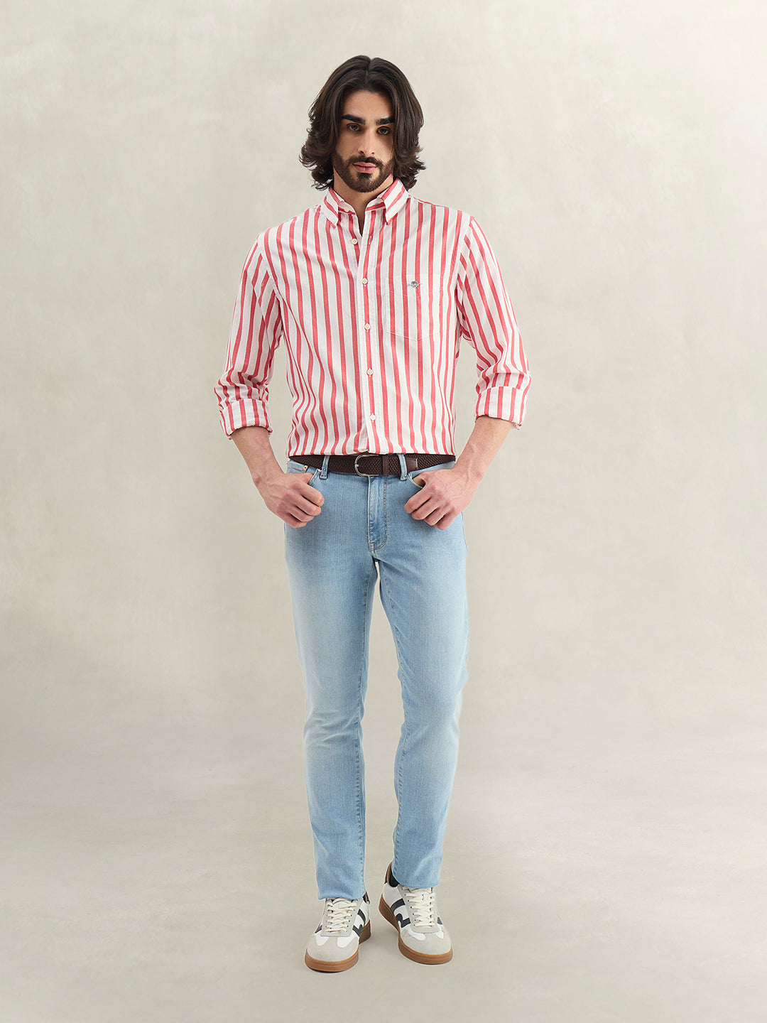 Gant Men Striped Red Shirt