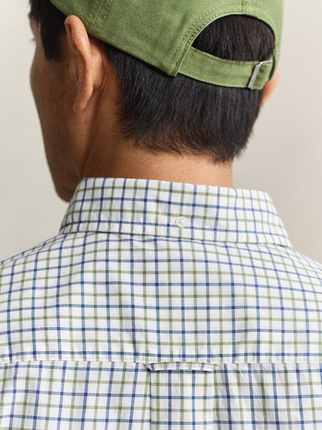 GANT Men Green Checked Regular Fit Poplin Shirt