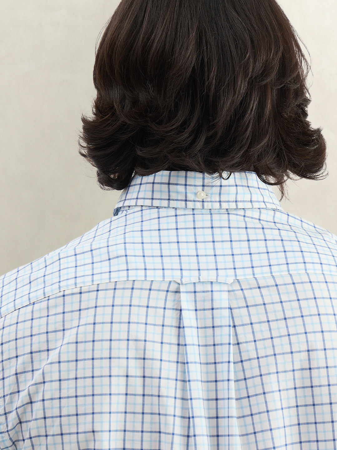 Gant Men Blue Checked Regular Fit Classic Poplin Shirt