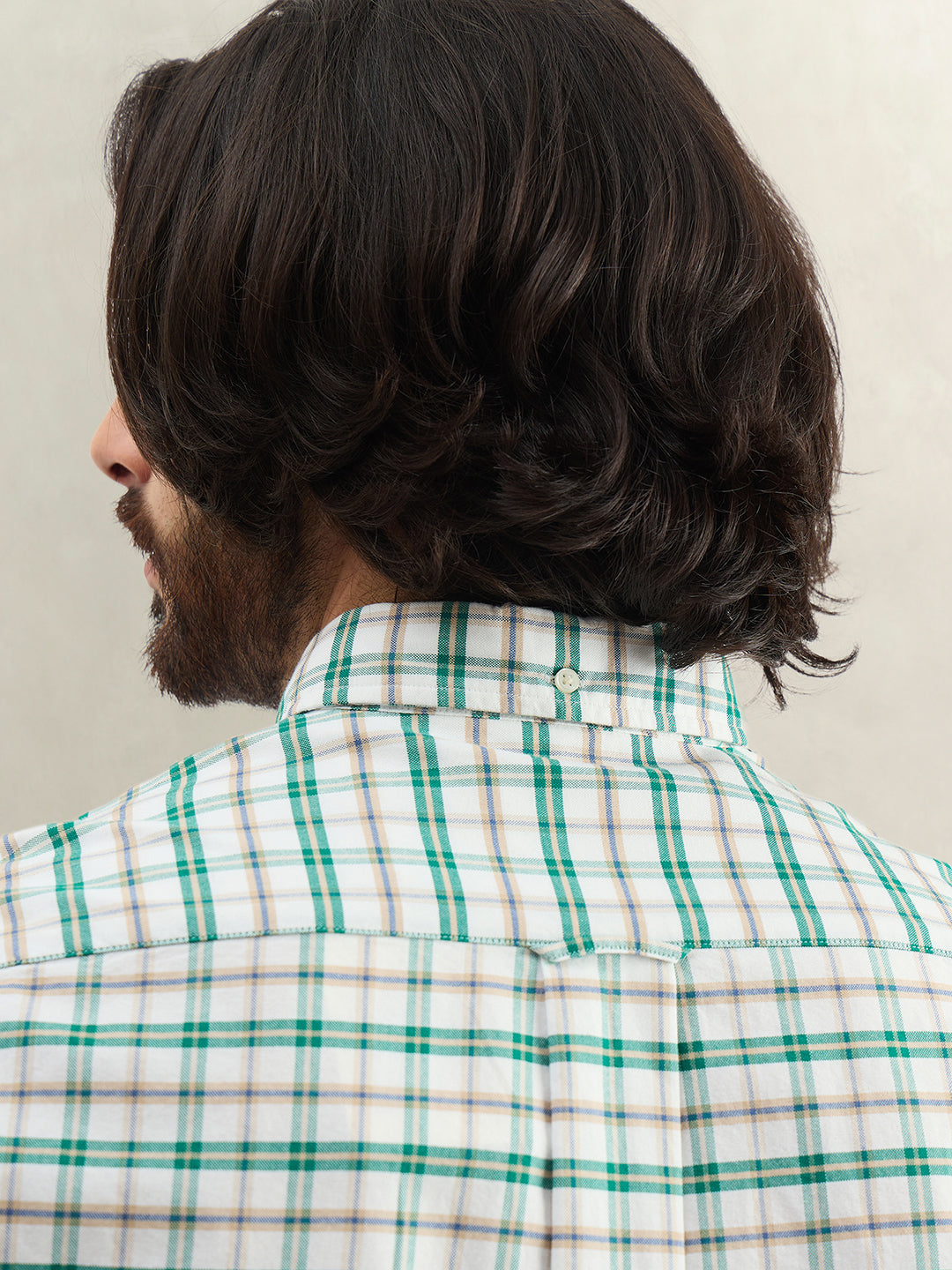 Gant Men Green Checked Regular Fit Oxford Check Shirt