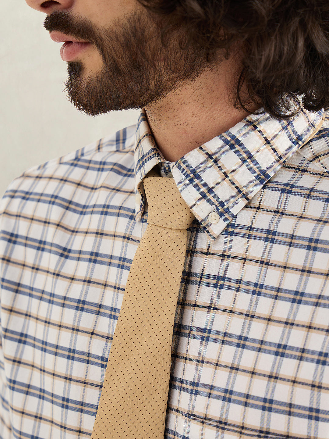 Gant Men Blue Checked Regular Fit Oxford Check Shirt