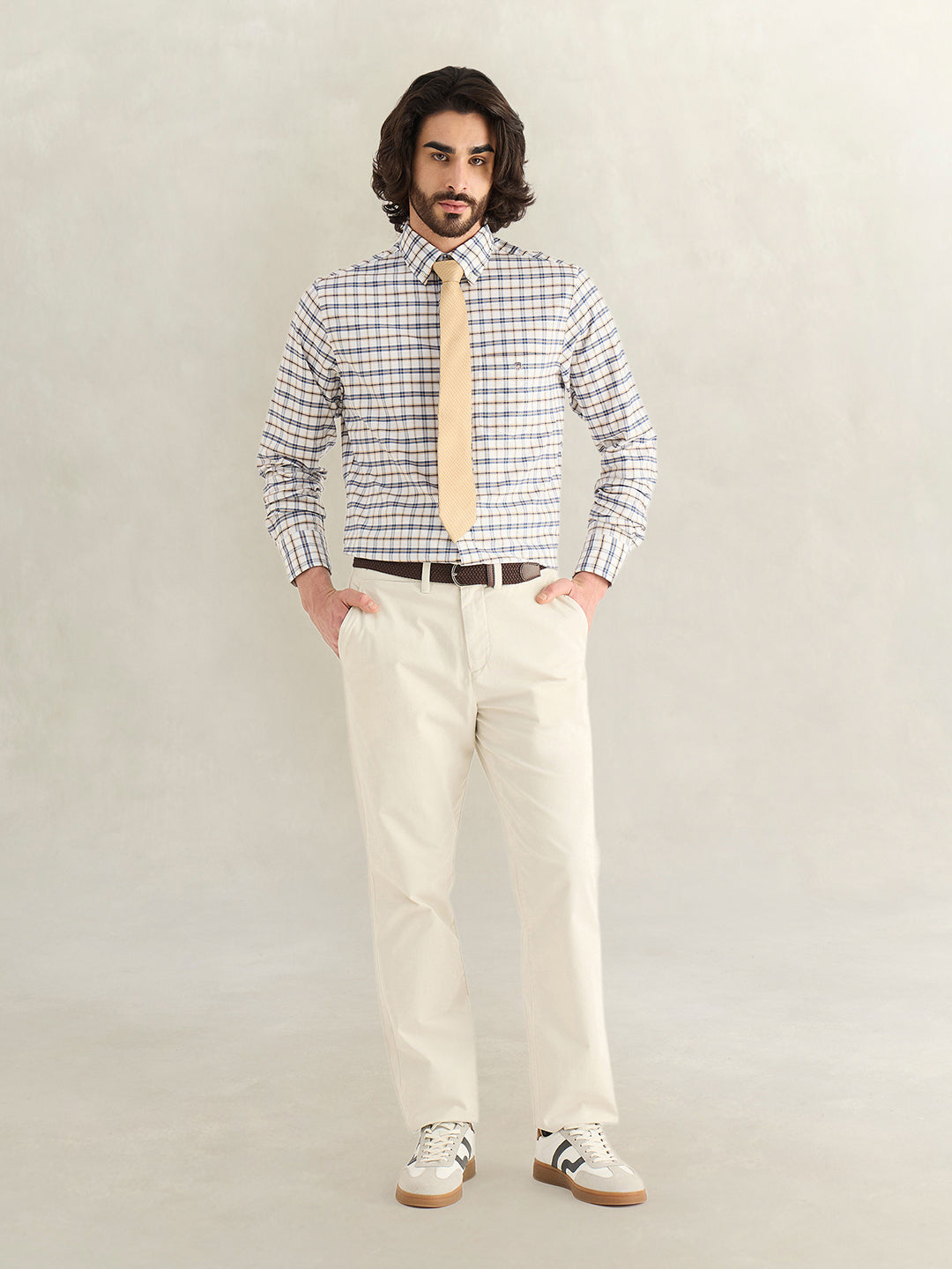 Gant Men Blue Checked Regular Fit Oxford Check Shirt