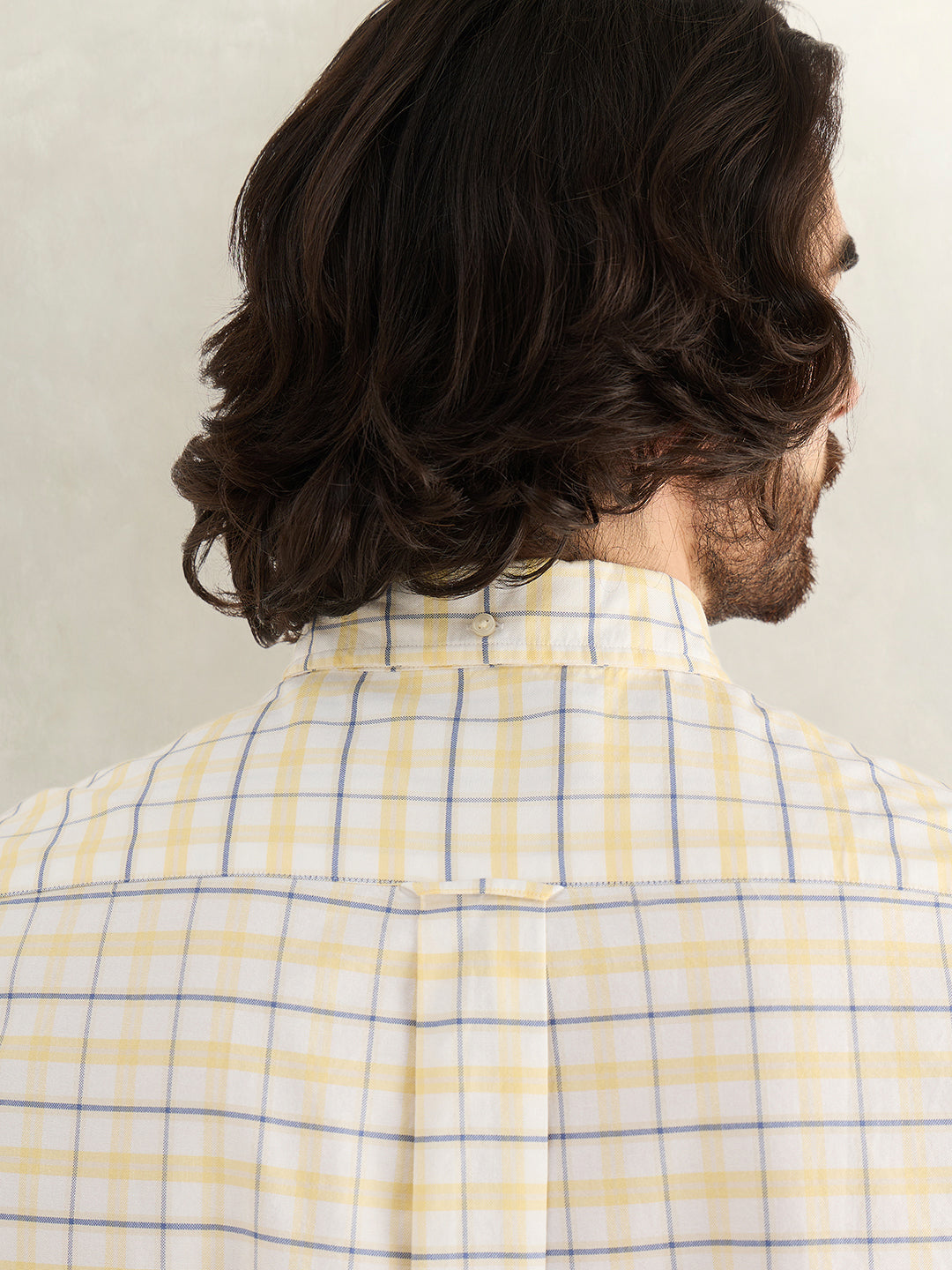 Gant Men Yellow Checked Regular Fit Oxford Check Shirt