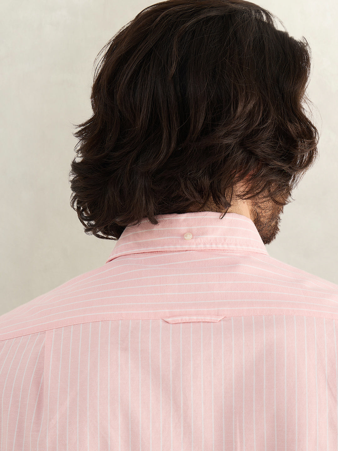 Gant Men Pink Striped Slim Fit Oxford Shirt