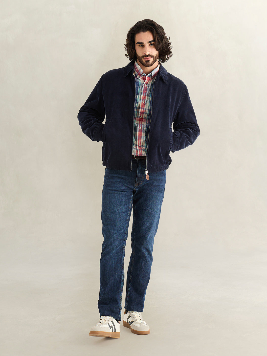 Gant Men Blue Checked Regular Fit Pure Cotton Shirt