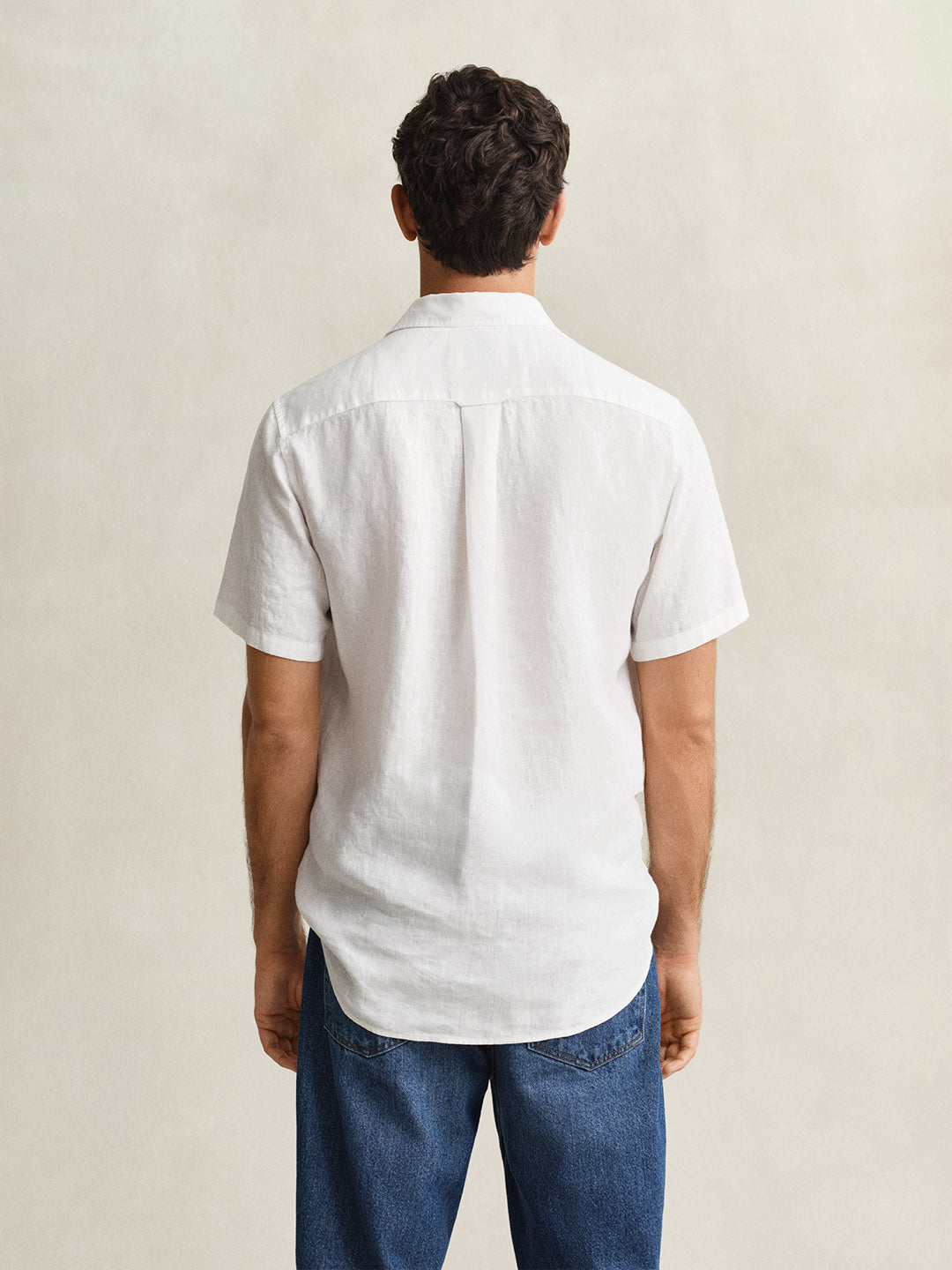 GANT Men White Regular Fit Linen Shirt