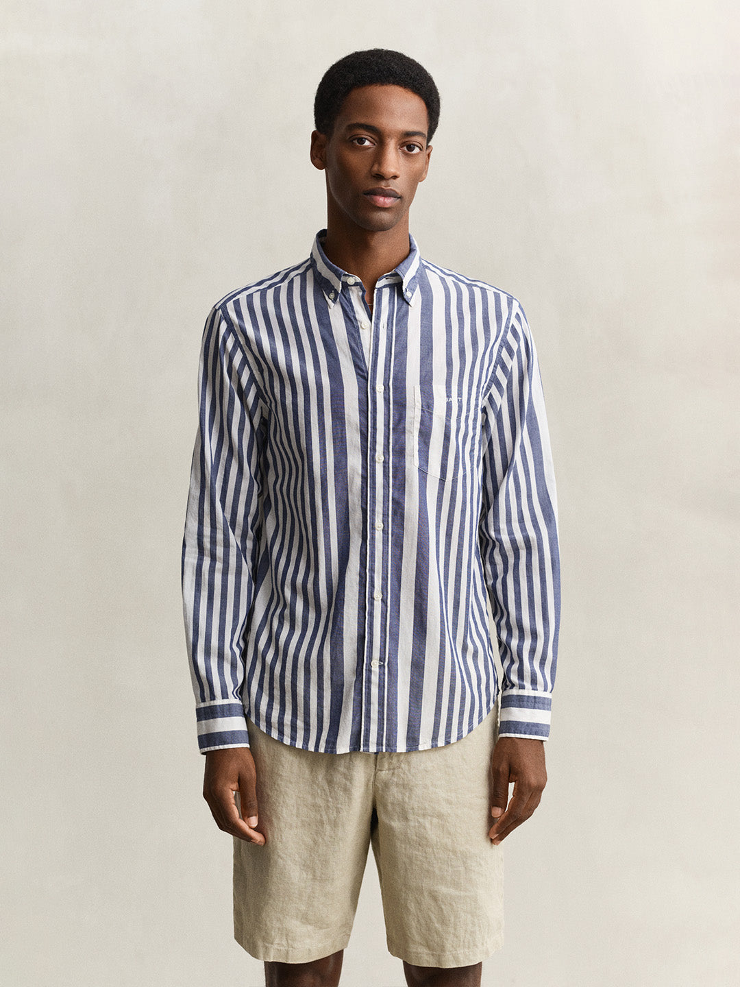 GANT Men Blue Striped Cotton Shirt