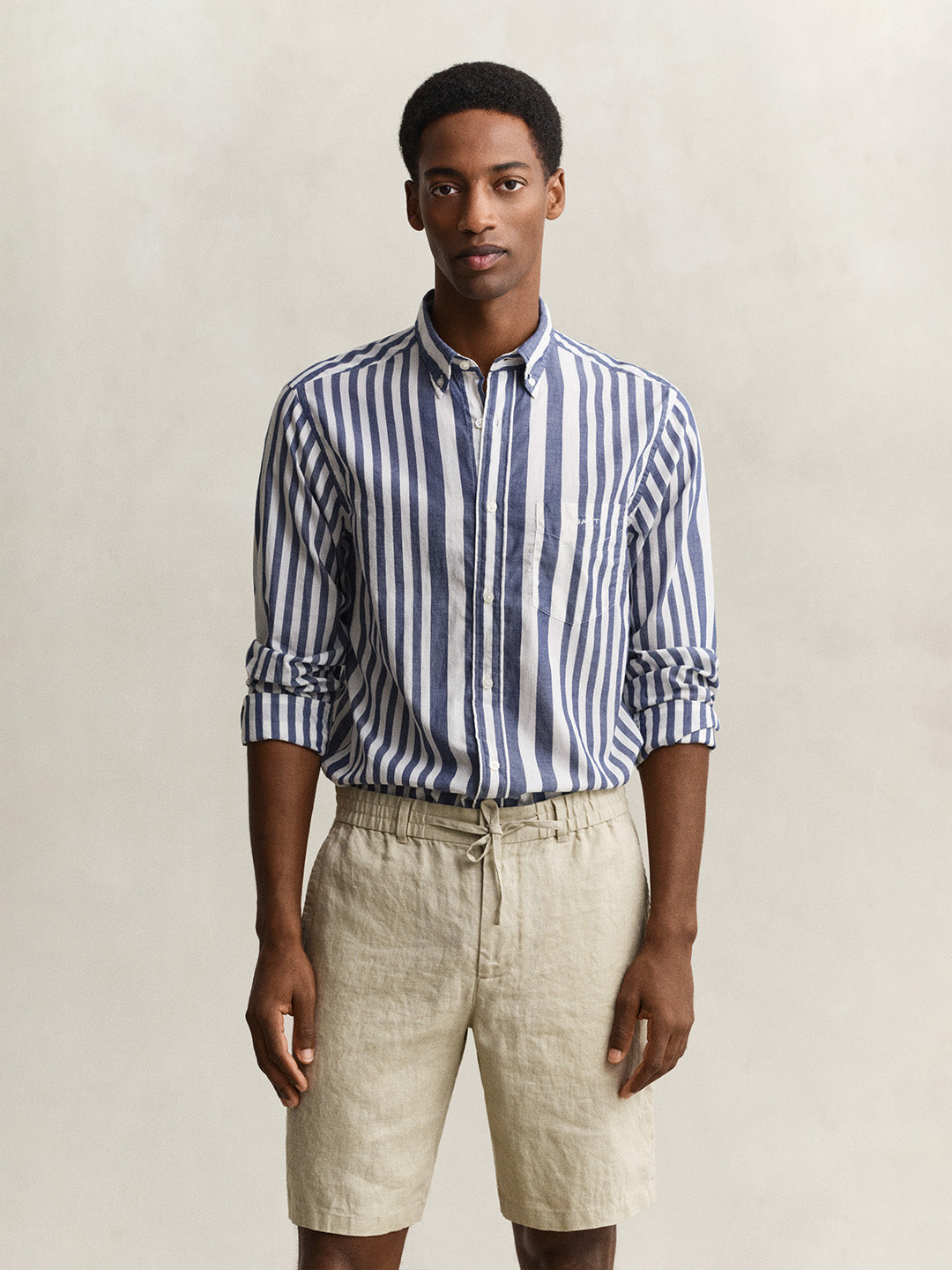 GANT Men Blue Striped Cotton Shirt