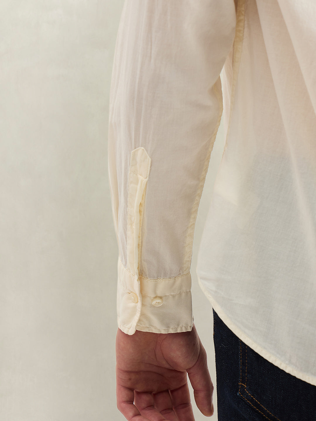Gant Men Cream Solid Regular Fit Pure Cotton Shirt