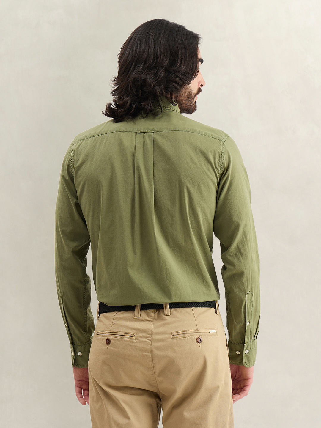 Gant Men Green Solid Regular Fit Pure Cotton Shirt