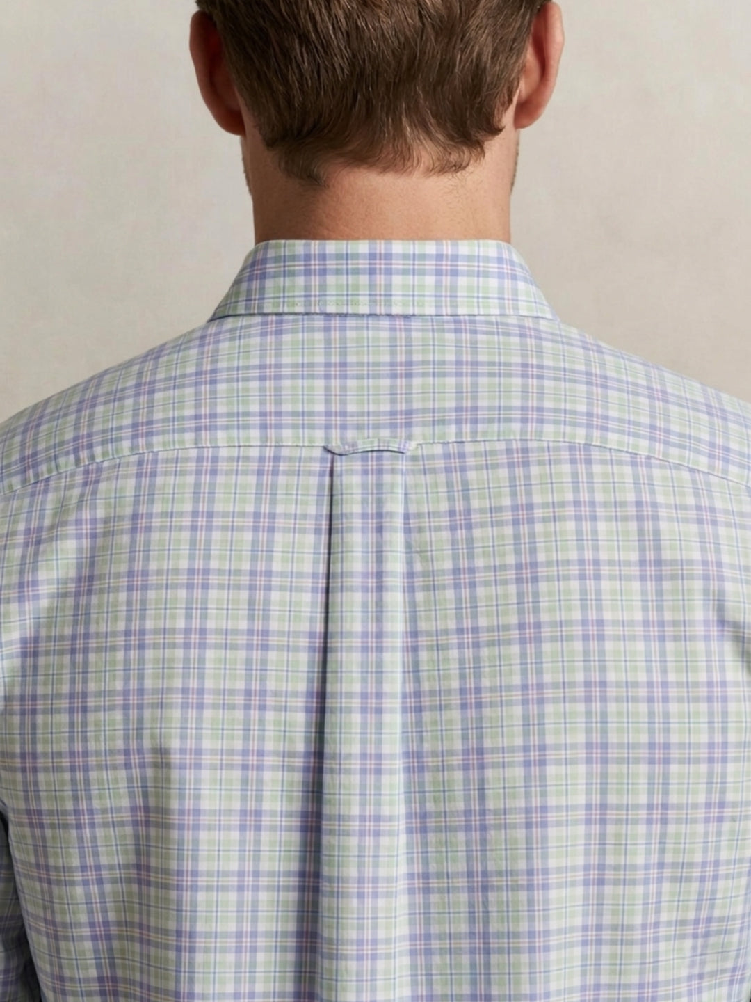 Gant Men Blue Checked Regular Fit Poplin Shirt