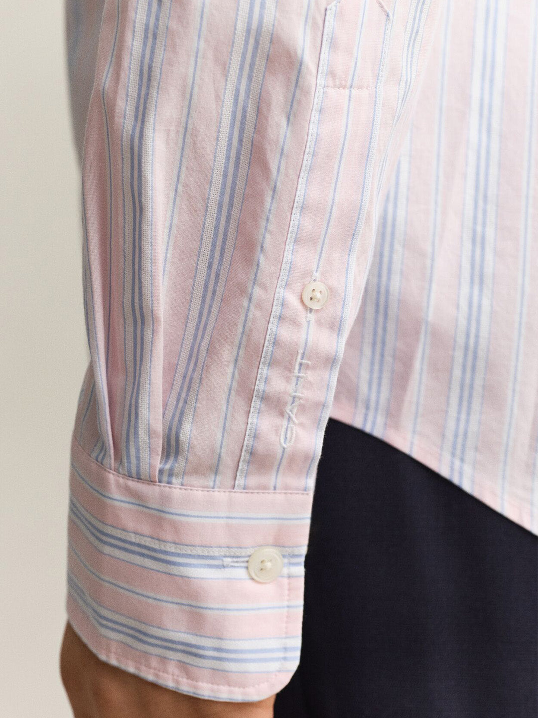 GANT Men Pink Dobby Striped Shirt