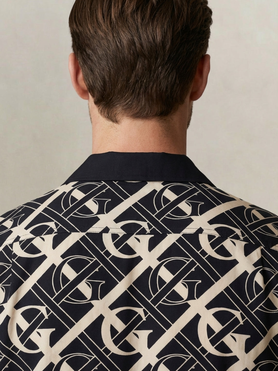 Gant Men Blue Monogram Regular Fit Monogram Shirt