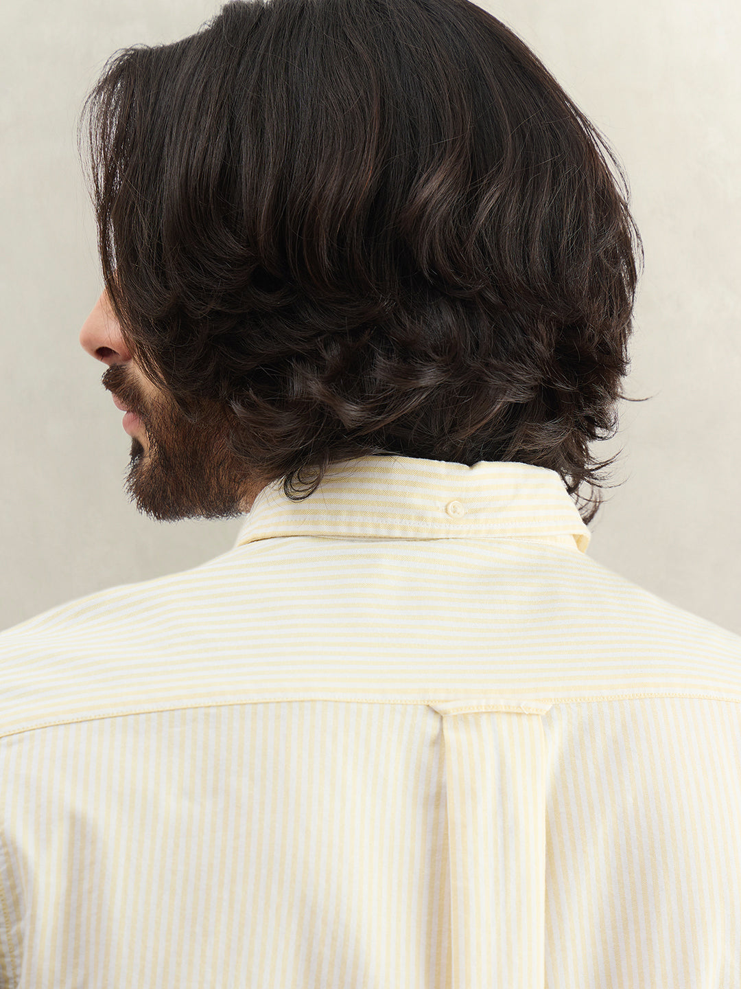 Gant Men Yellow Colorblock Regular Fit Pure Cotton Shirt