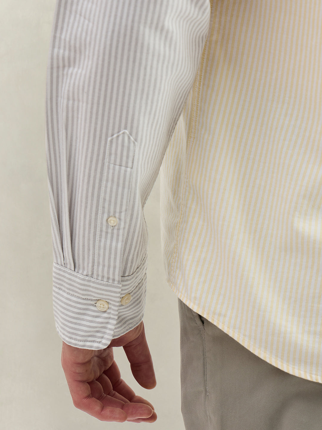 Gant Men Yellow Colorblock Regular Fit Pure Cotton Shirt