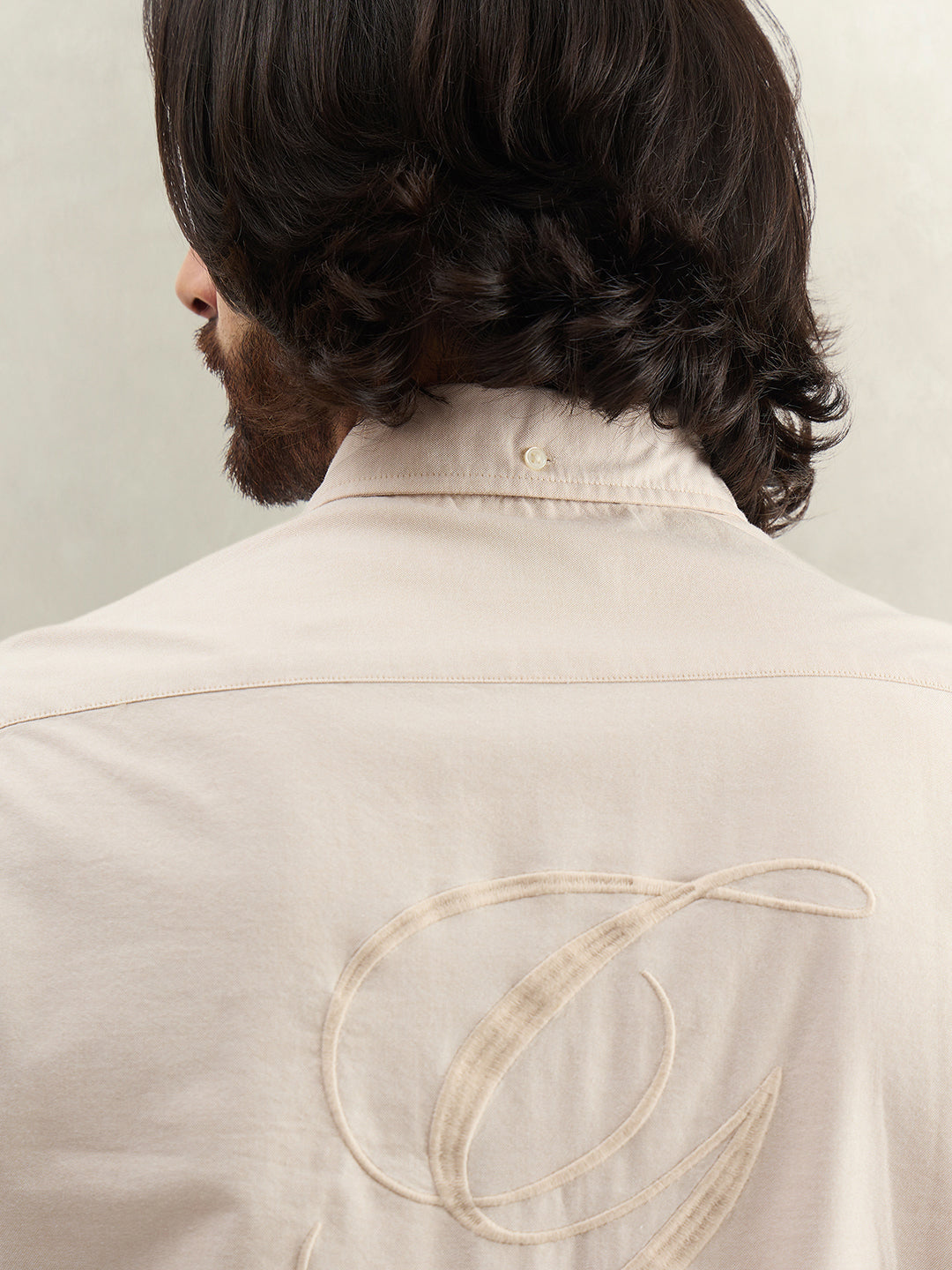 Gant Men Beige Solid Regular Fit Pure Cotton Shirt