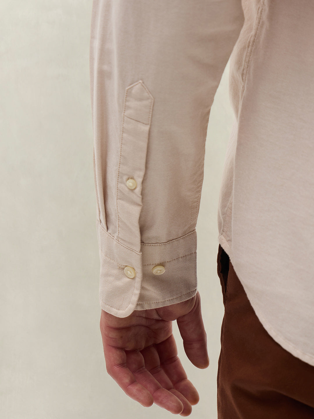 Gant Men Beige Solid Regular Fit Pure Cotton Shirt