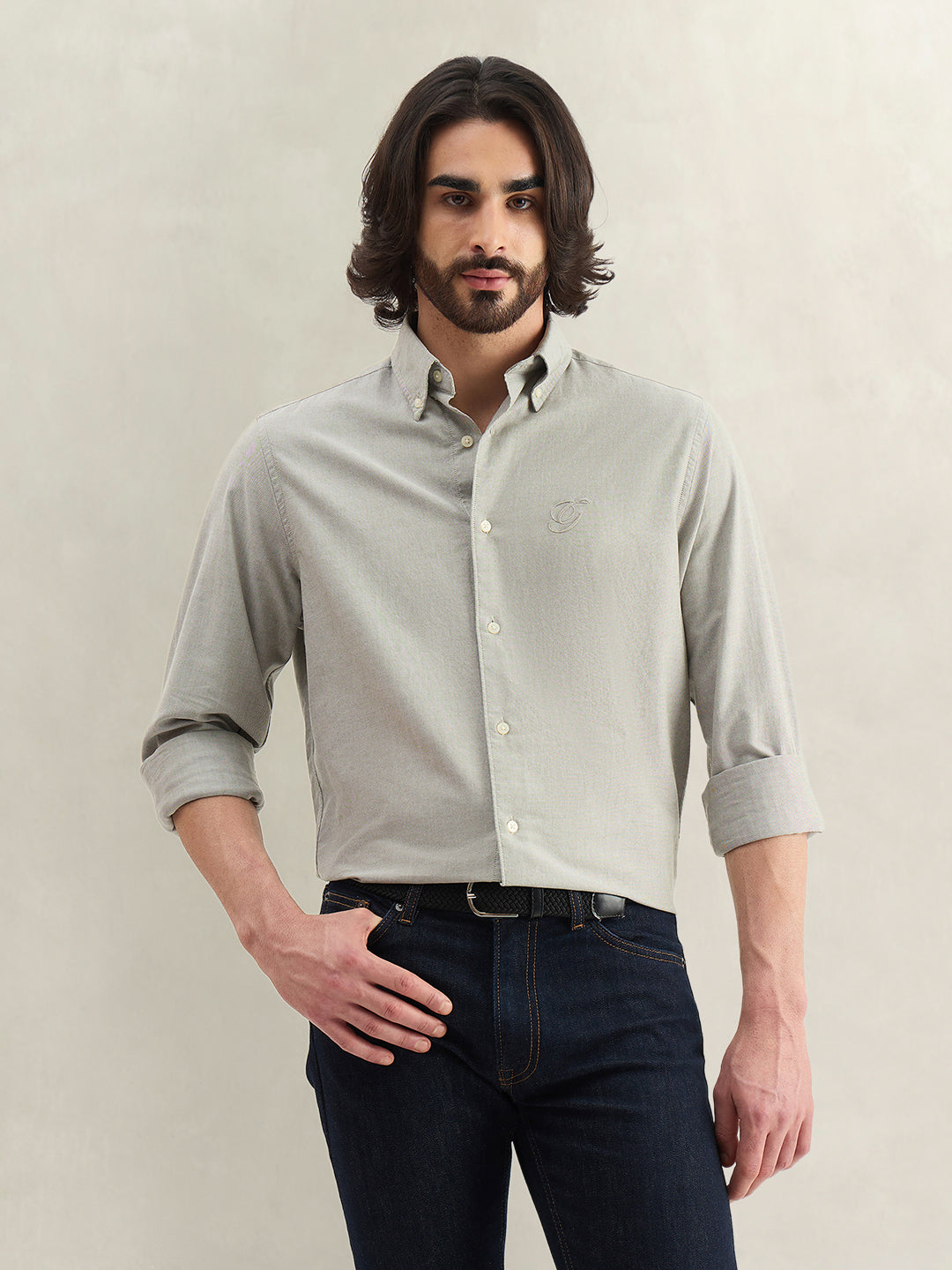 Gant Men Solid Grey Shirt