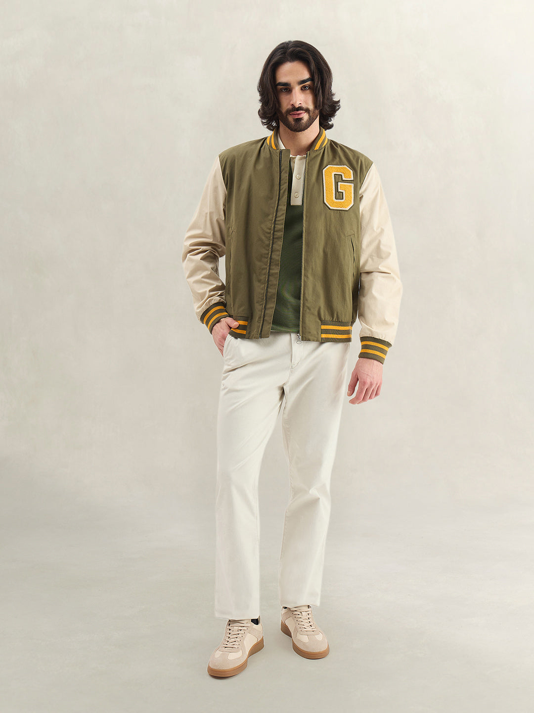 Gant Men Solid Green Polo T-Shirt