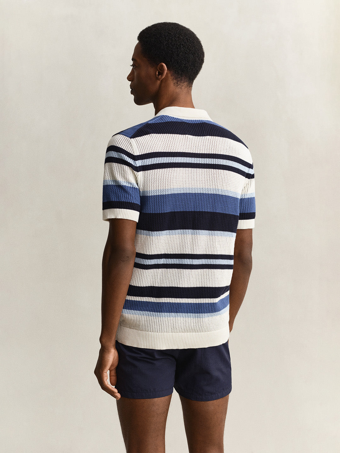 Gant Men Multicolour Striped Regular Fit Pure Cotton Polo T-Shirt