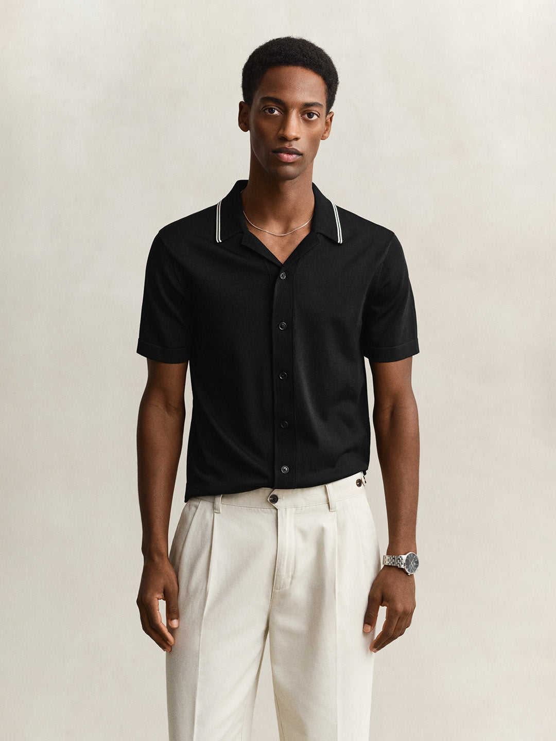 Gant Men Black Solid Regular Fit Polo T-Shirt