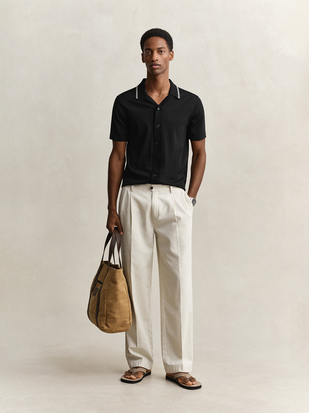 Gant Men Black Solid Regular Fit Polo T-Shirt