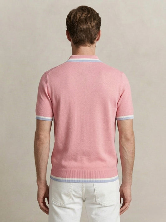 Gant Men Pink Solid Regular Fit Pure Cotton Polo T-Shirt