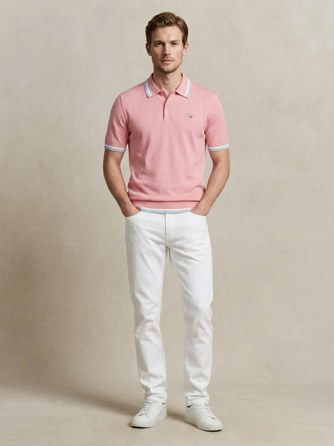 Gant Men Pink Solid Regular Fit Pure Cotton Polo T-Shirt
