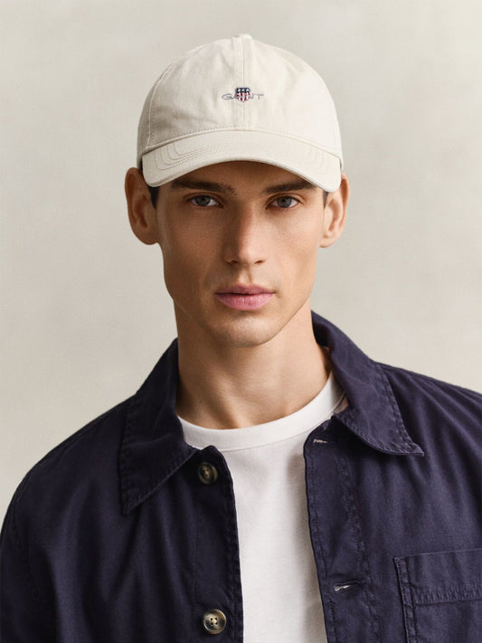 Gant Men White Solid Shield Caps