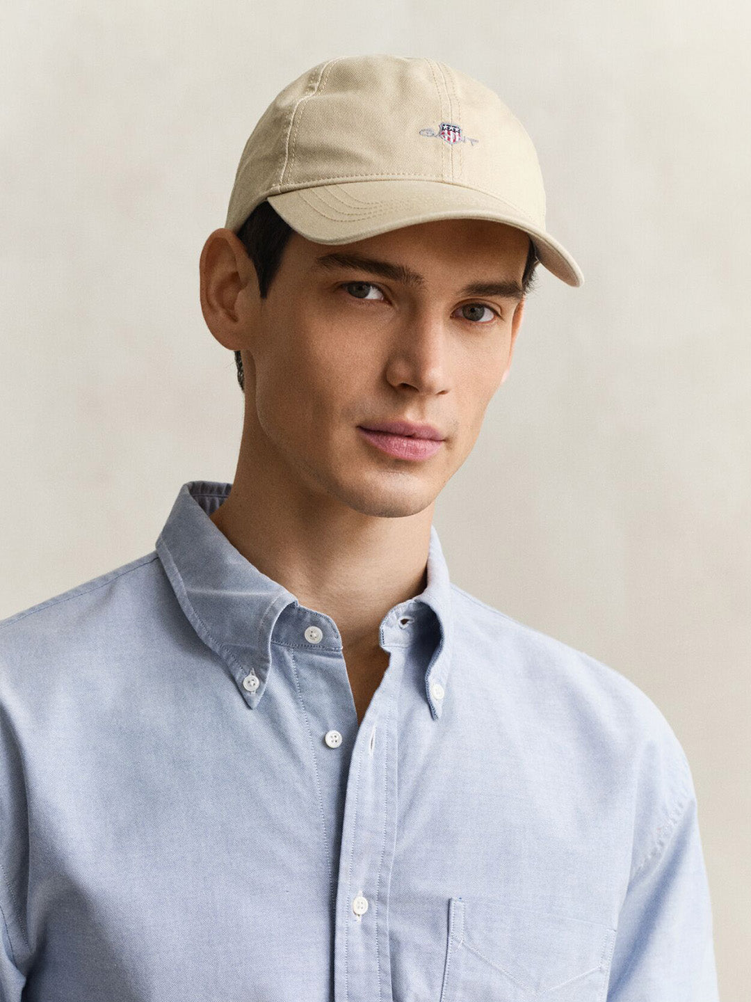 Gant Men Beige Solid Shield Caps