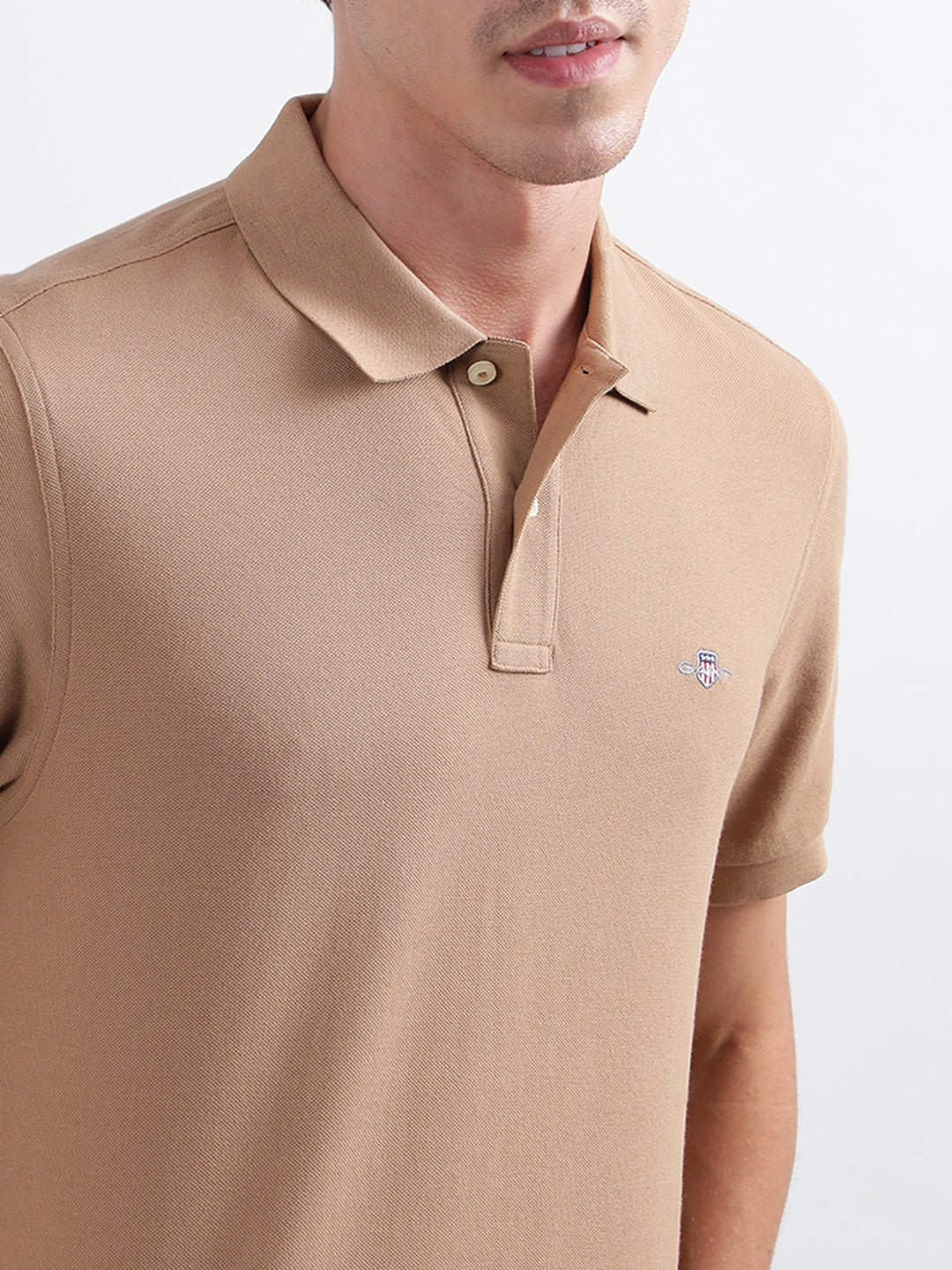 Gant Warm Khaki Regular Fit Polo T-Shirt