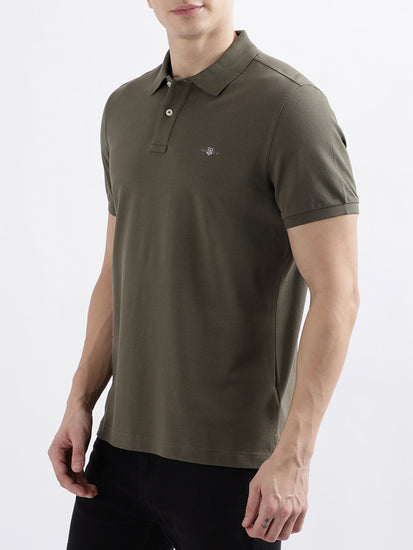 Gant Olive Fashion Regular Fit Polo T-Shirt