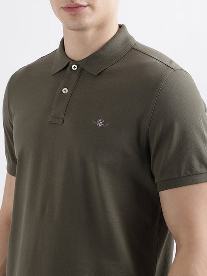 Gant Olive Fashion Regular Fit Polo T-Shirt