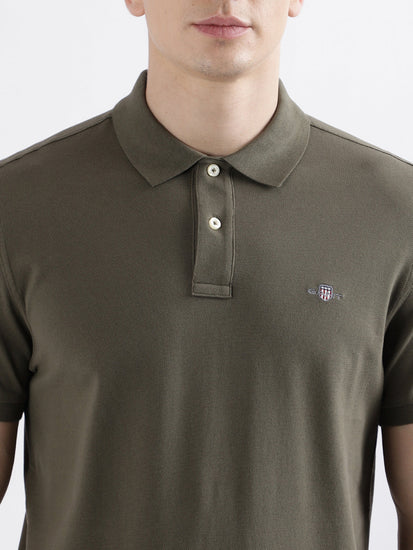 Gant Olive Fashion Regular Fit Polo T-Shirt