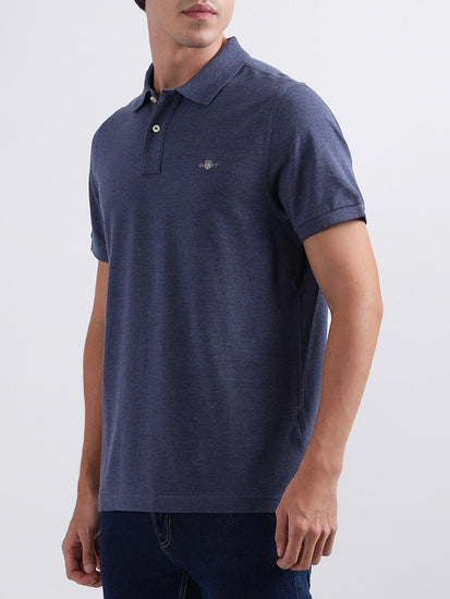 Gant Blue Melange Regular Fit Polo T-Shirt