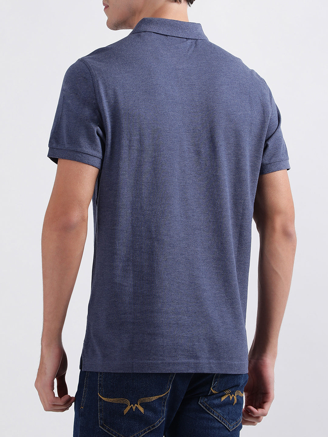 Gant Blue Melange Regular Fit Polo T-Shirt