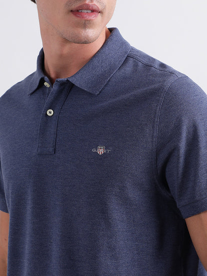 Gant Blue Melange Regular Fit Polo T-Shirt