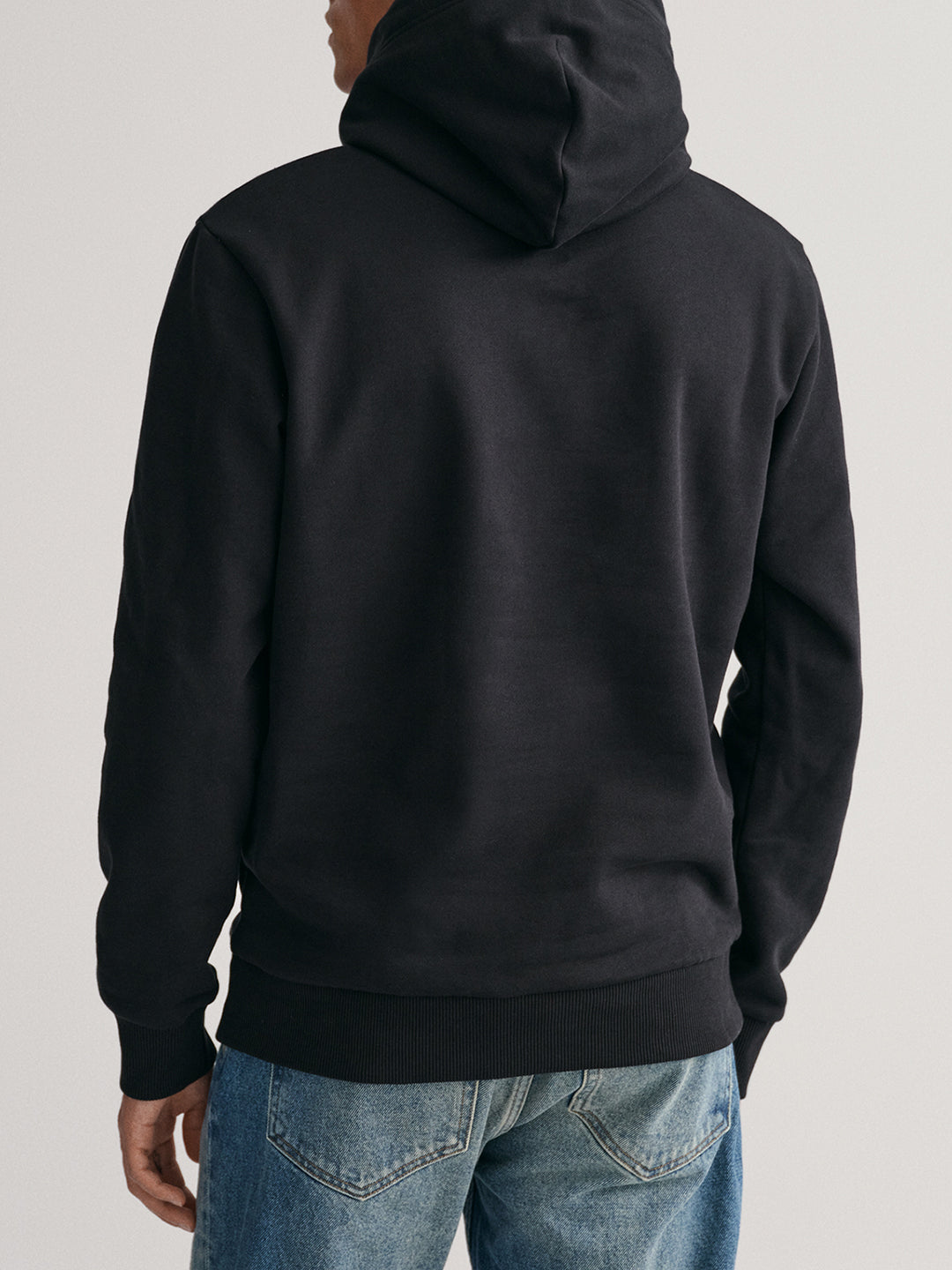 Gant Men Black Solid Hooded Sweatshirt