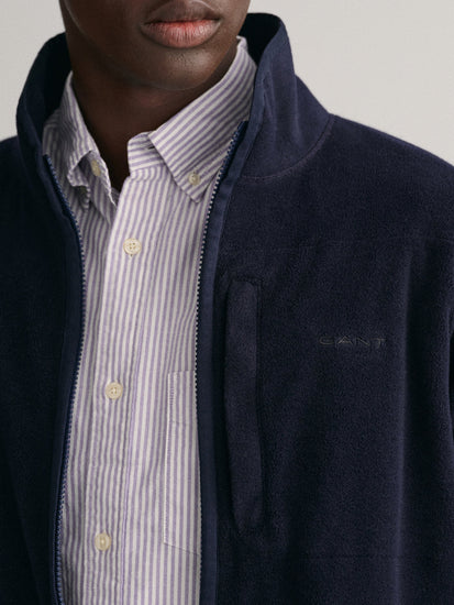 Gant Men Blue Solid High Neck Jacket