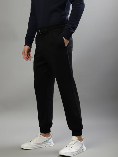 Gant Men Black Solid Regular Fit Trackpants