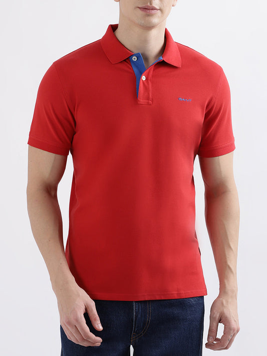 Gant Rich Red Fashion Regular Fit Polo T-Shirt