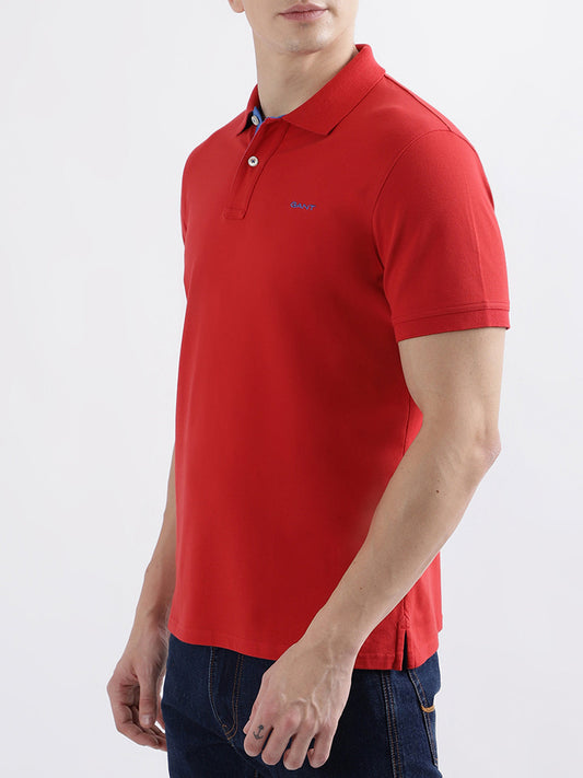 Gant Rich Red Fashion Regular Fit Polo T-Shirt