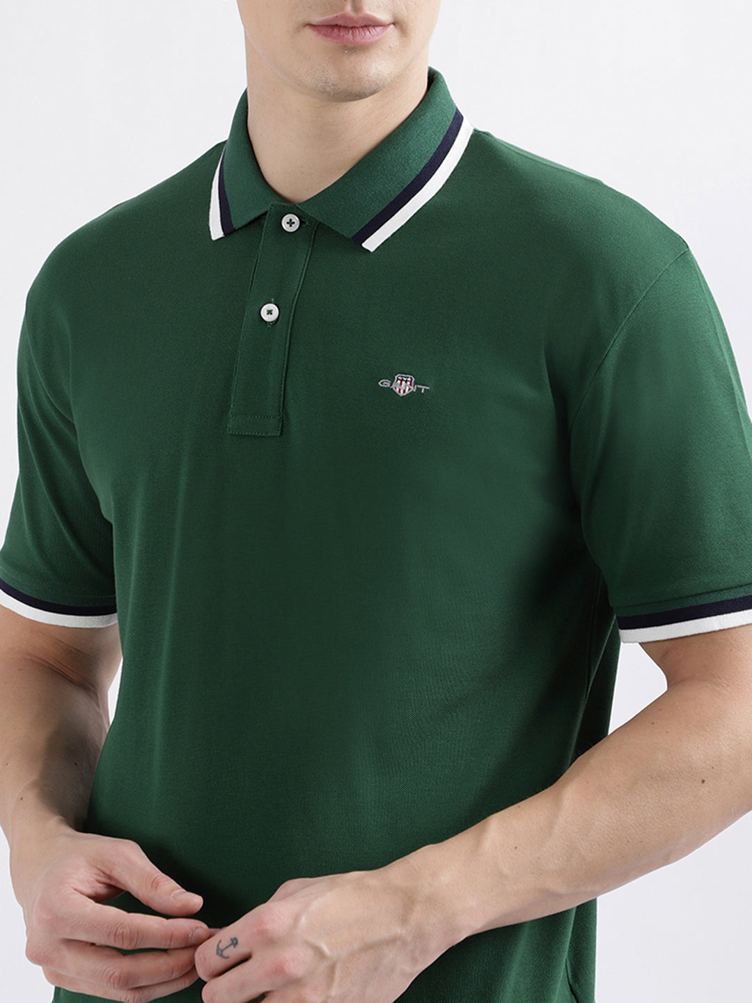 Gant Forest Green Fashion Relaxed Fit Polo T-Shirt