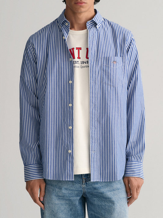 Gant Blue Fashion Striped Regular Fit Shirt