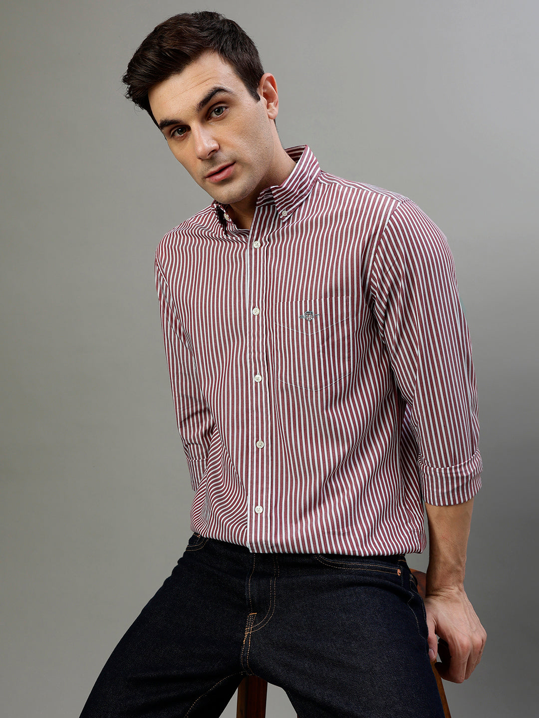 Gant Red Fashion Striped Regular Fit Shirt