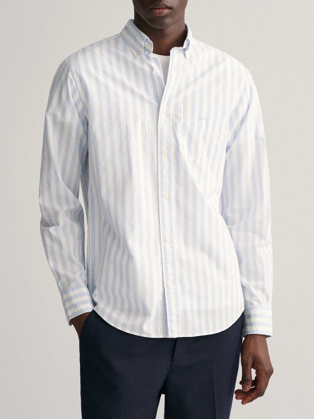 Gant White Fashion Striped Regular Fit Shirt