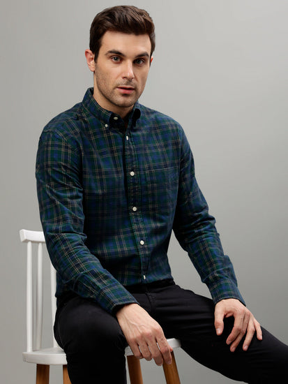 Gant Forest Green Fashion Checked Regular Fit Shirt