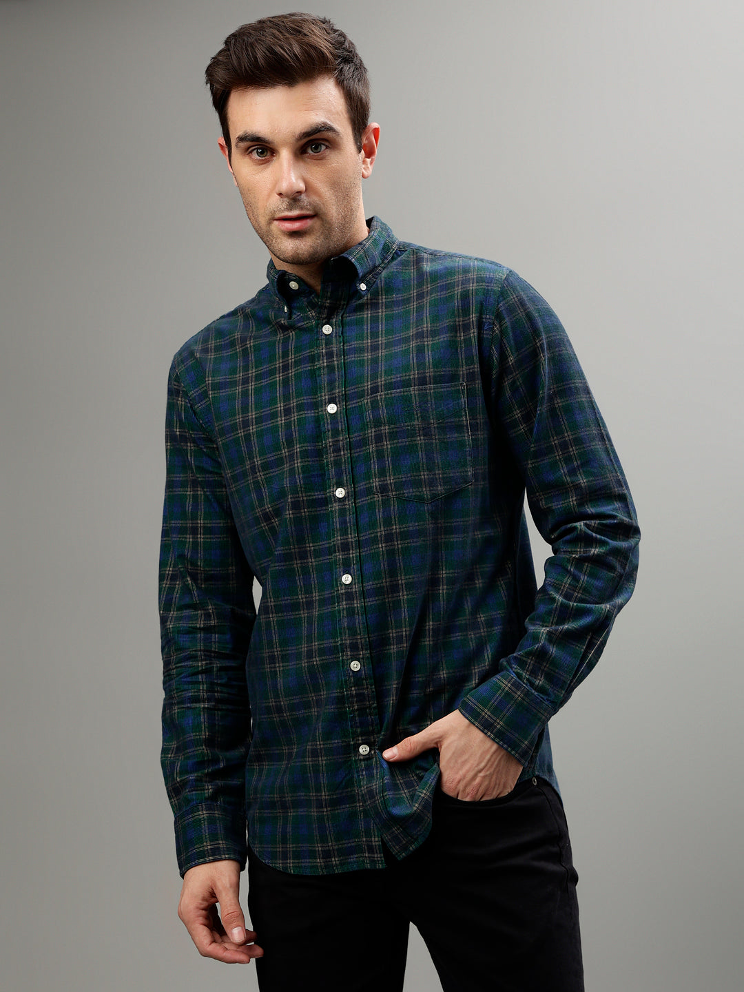 Gant Forest Green Fashion Checked Regular Fit Shirt